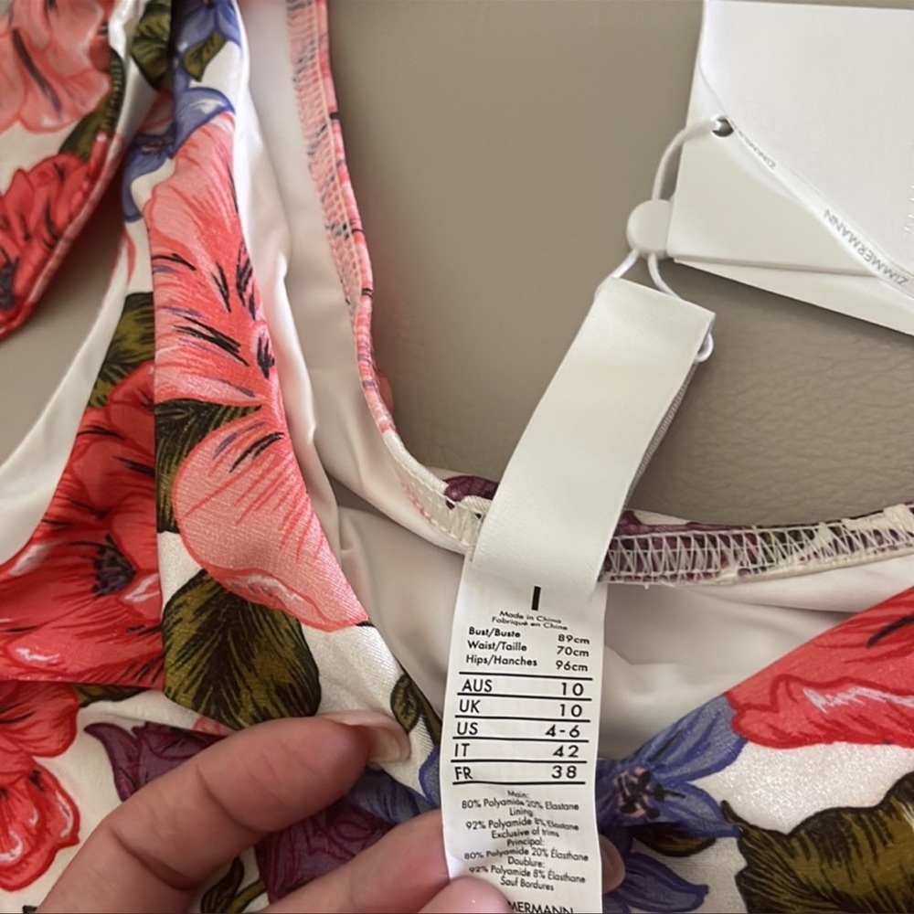 Zimmermann cut out floral swimsuit AU sz 1 - Picture 8 of 10